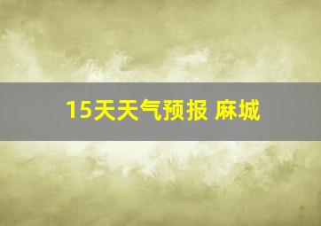 15天天气预报 麻城